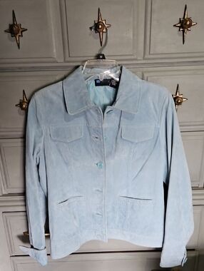 Relativity Light Blue Suede Jean Jacket